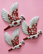MADE TO ORDER Brown & White Flying Wall Pigeons