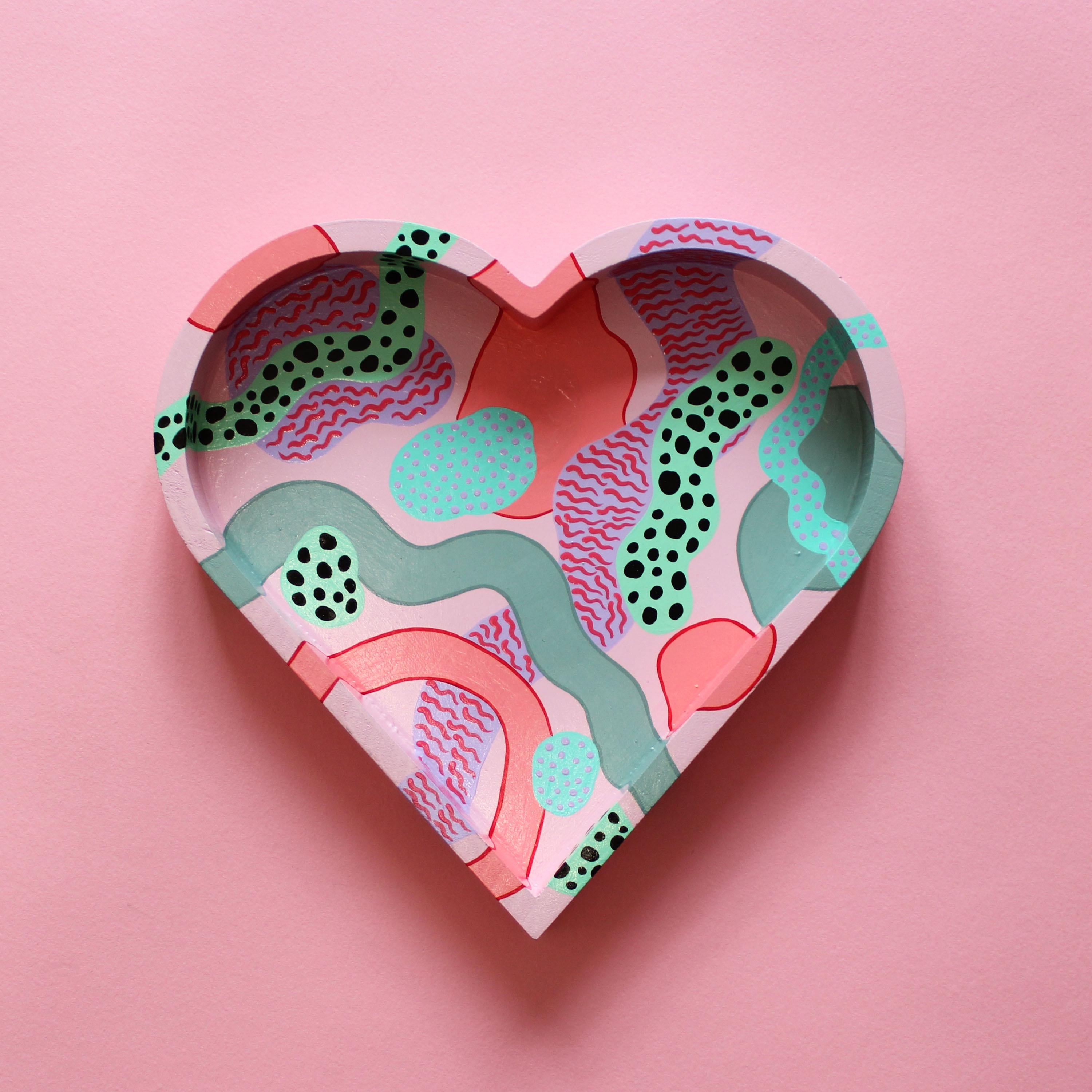 Pastel Abstract Hand Painted Wooden Tray