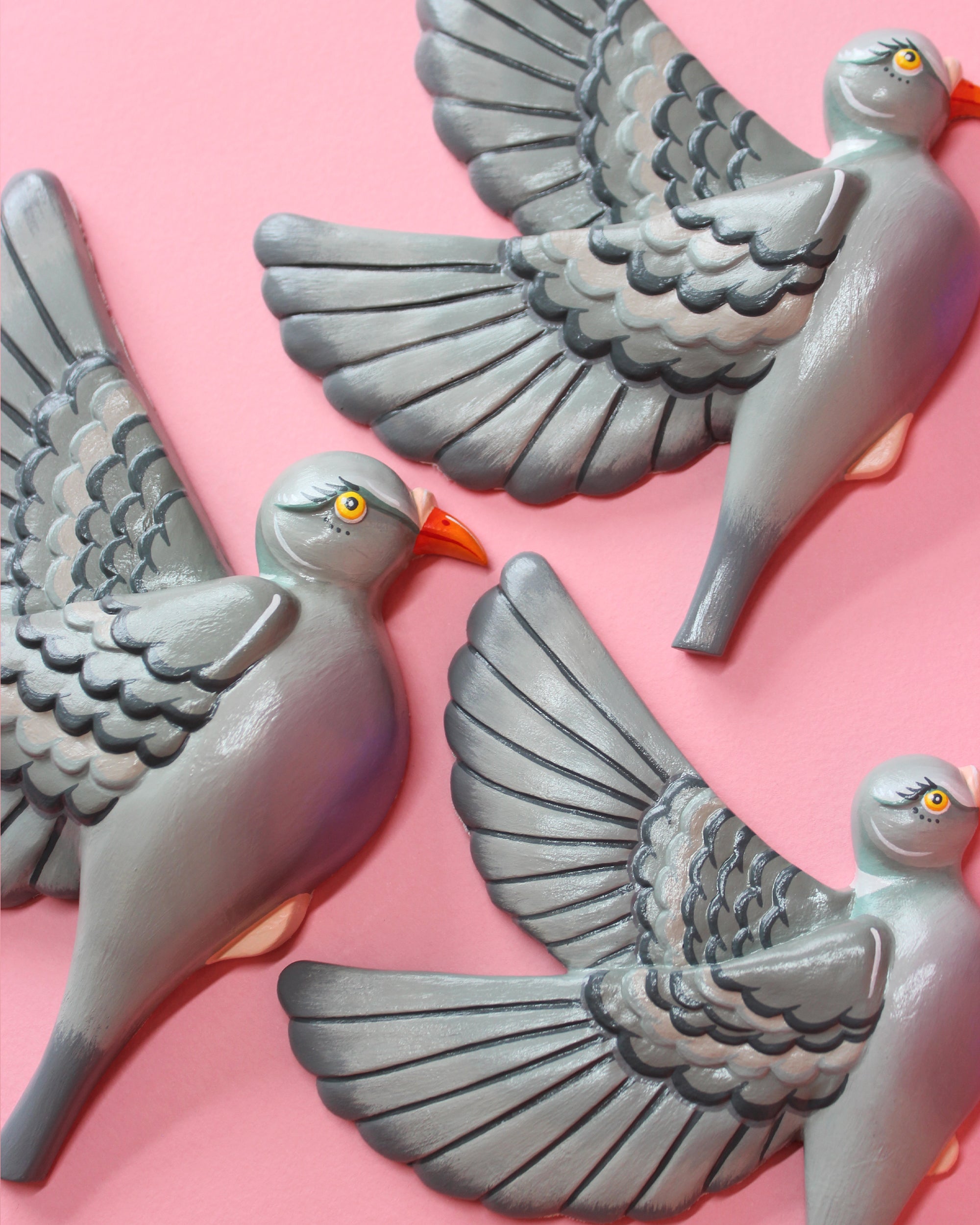 MADE TO ORDER Wood Pigeon Flying Wall Pigeons