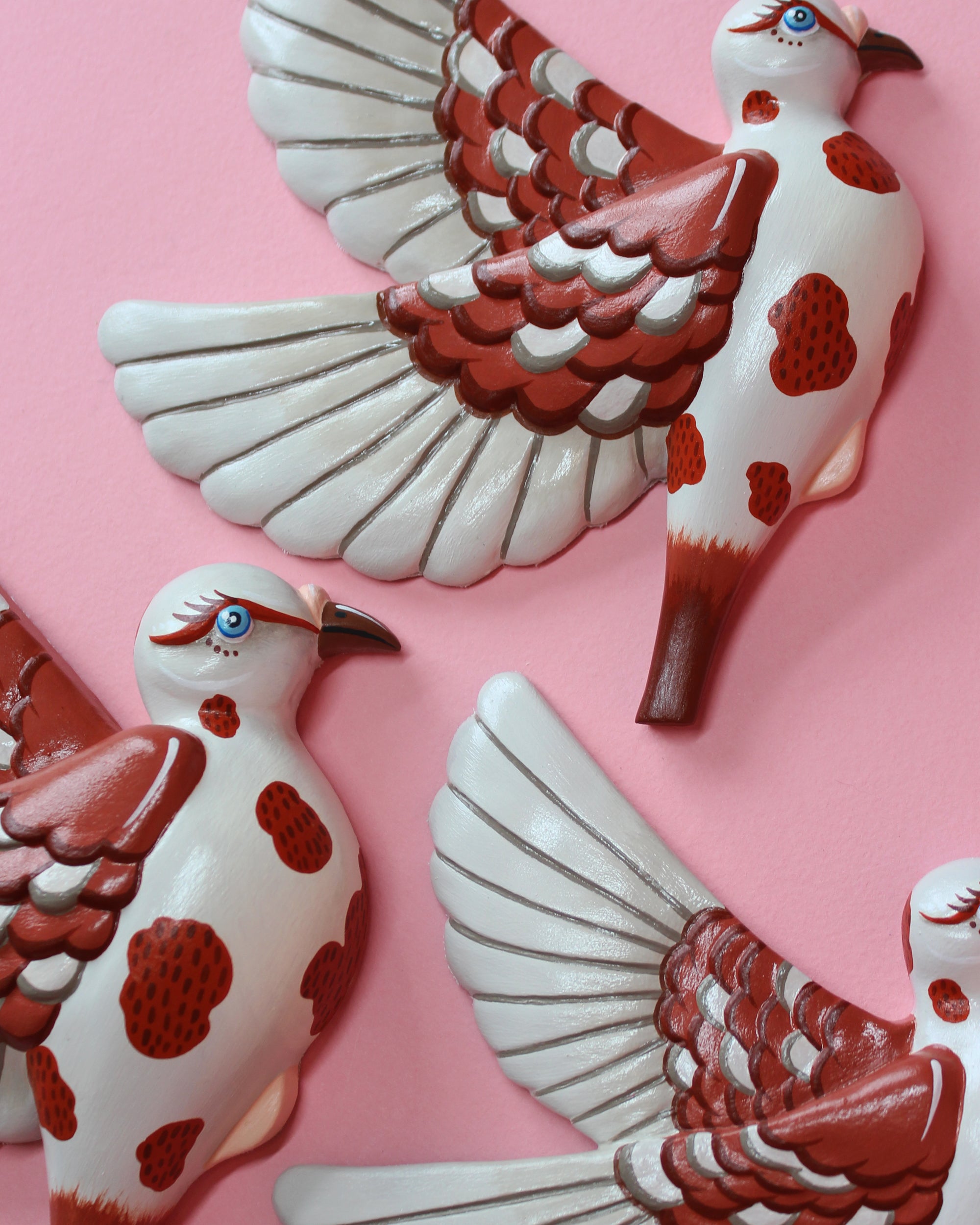 MADE TO ORDER Brown & White Flying Wall Pigeons