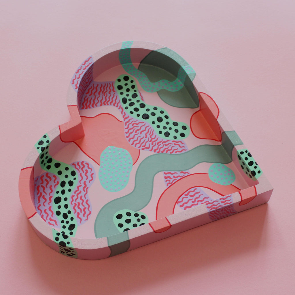 Pastel Abstract Hand Painted Wooden Tray