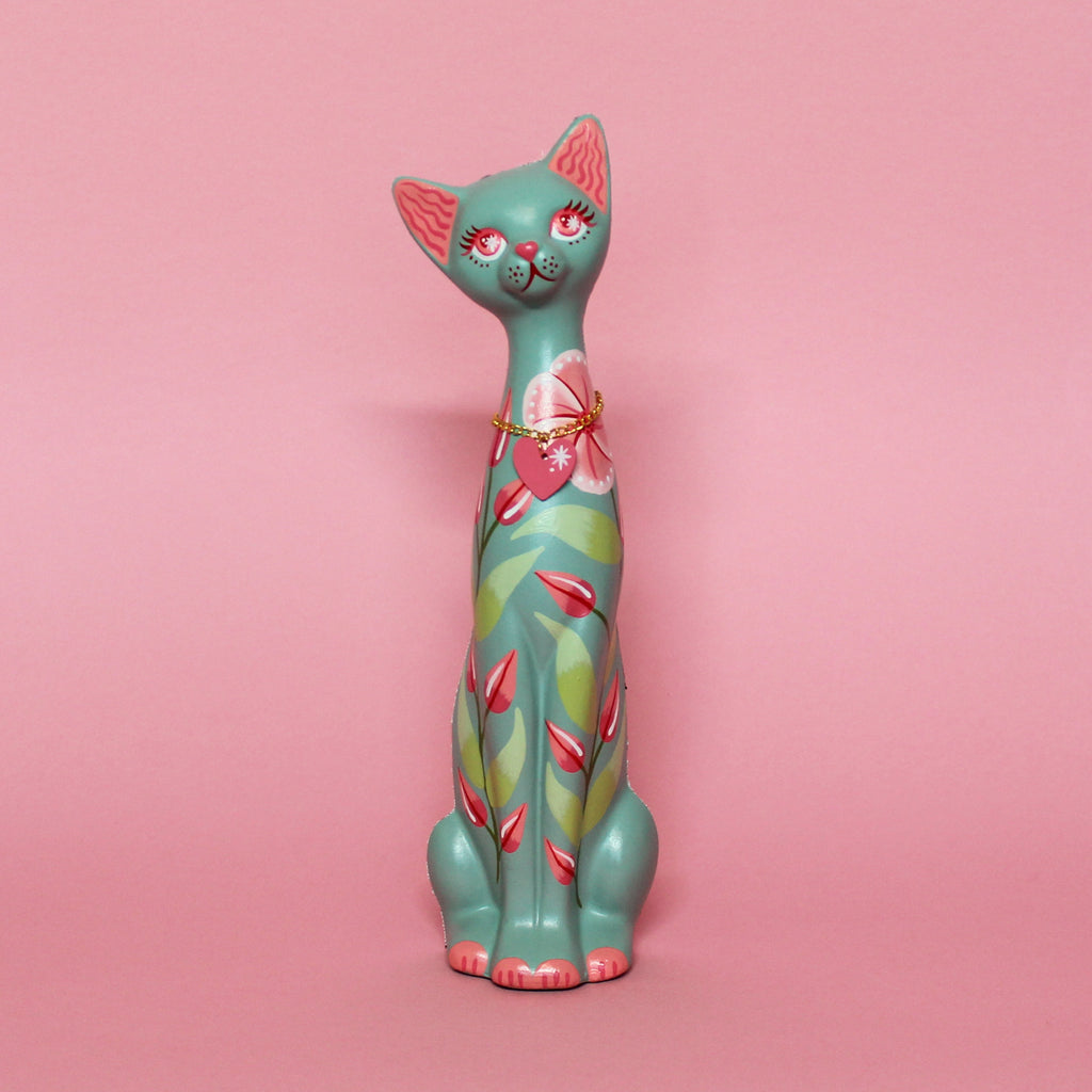 MADE TO ORDER Floral Kitschy Cat Wall Hanging