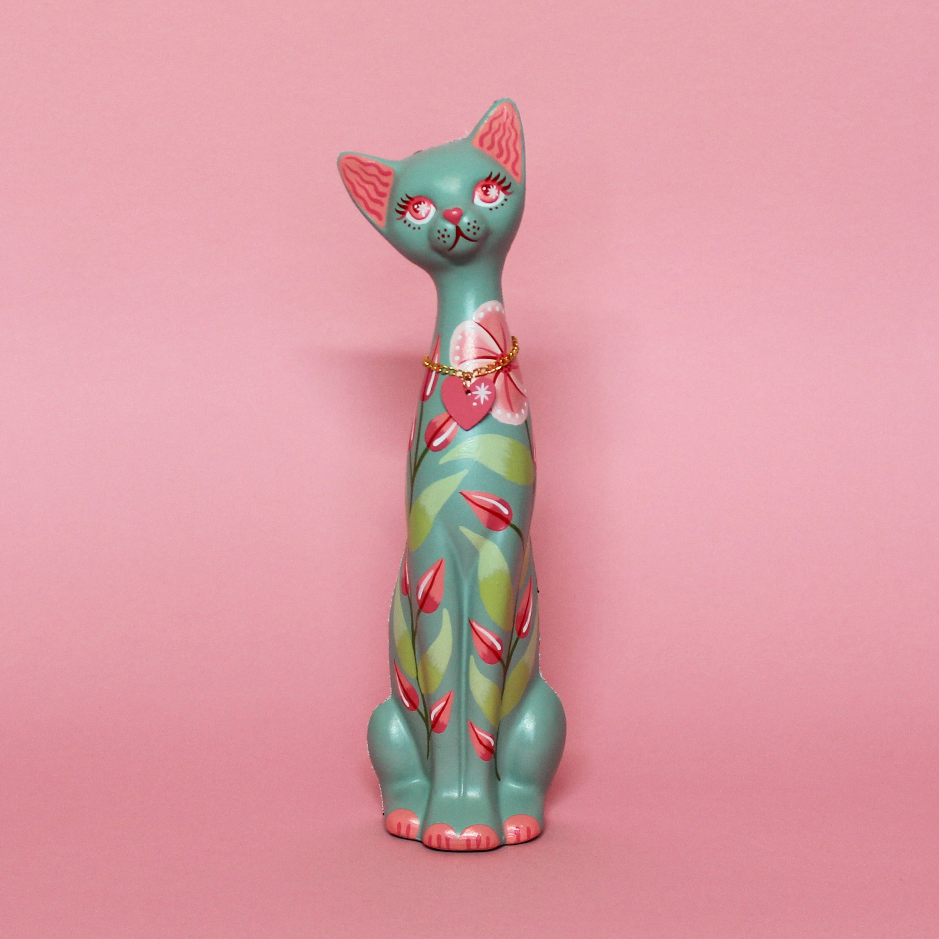 MADE TO ORDER Floral Kitschy Cat Wall Hanging