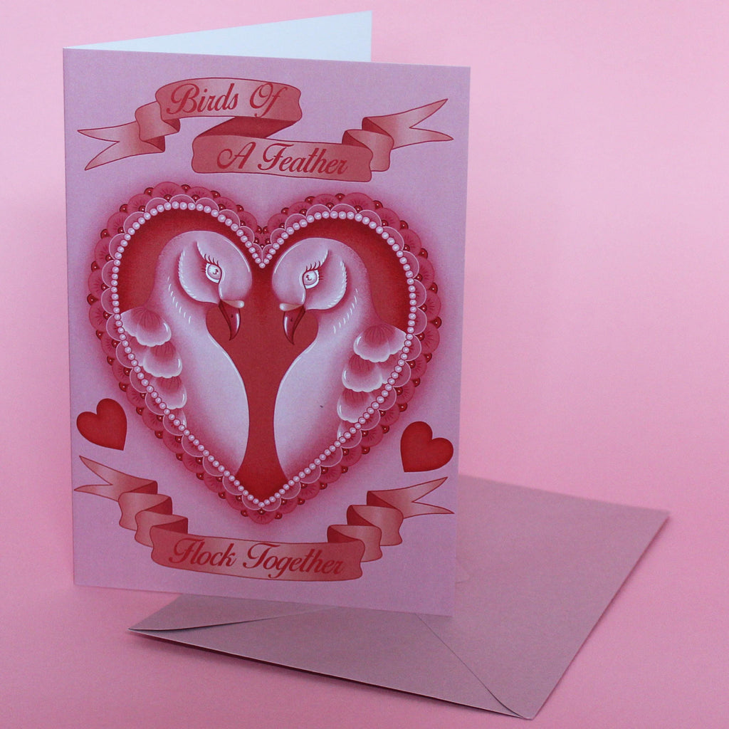 Pink Pigeon Greetings Card *Blank Inside*