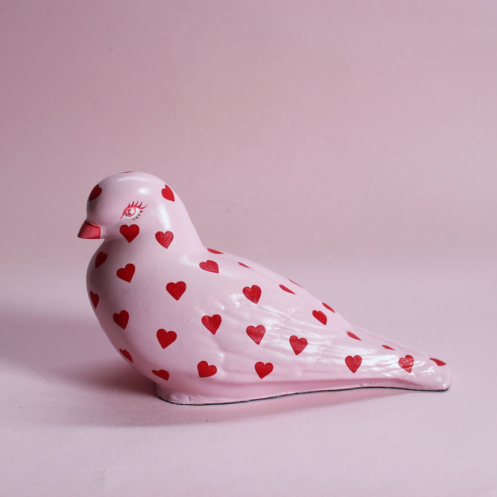MADE TO ORDER Large Standing Pigeon With Hearts