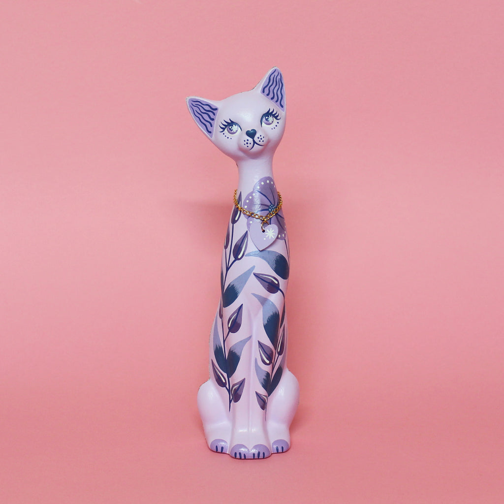 MADE TO ORDER Floral Kitschy Cat Wall Hanging