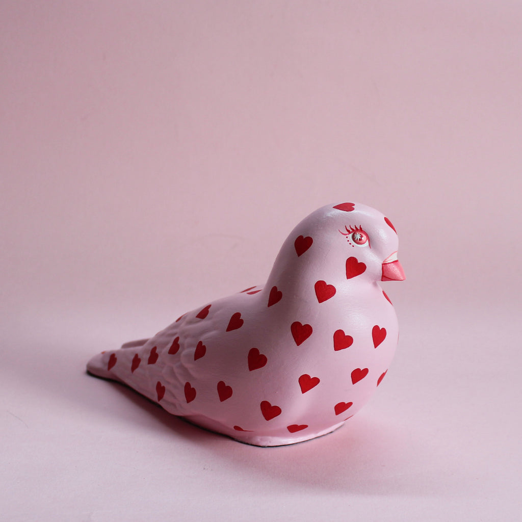 MADE TO ORDER Large Standing Pigeon With Hearts