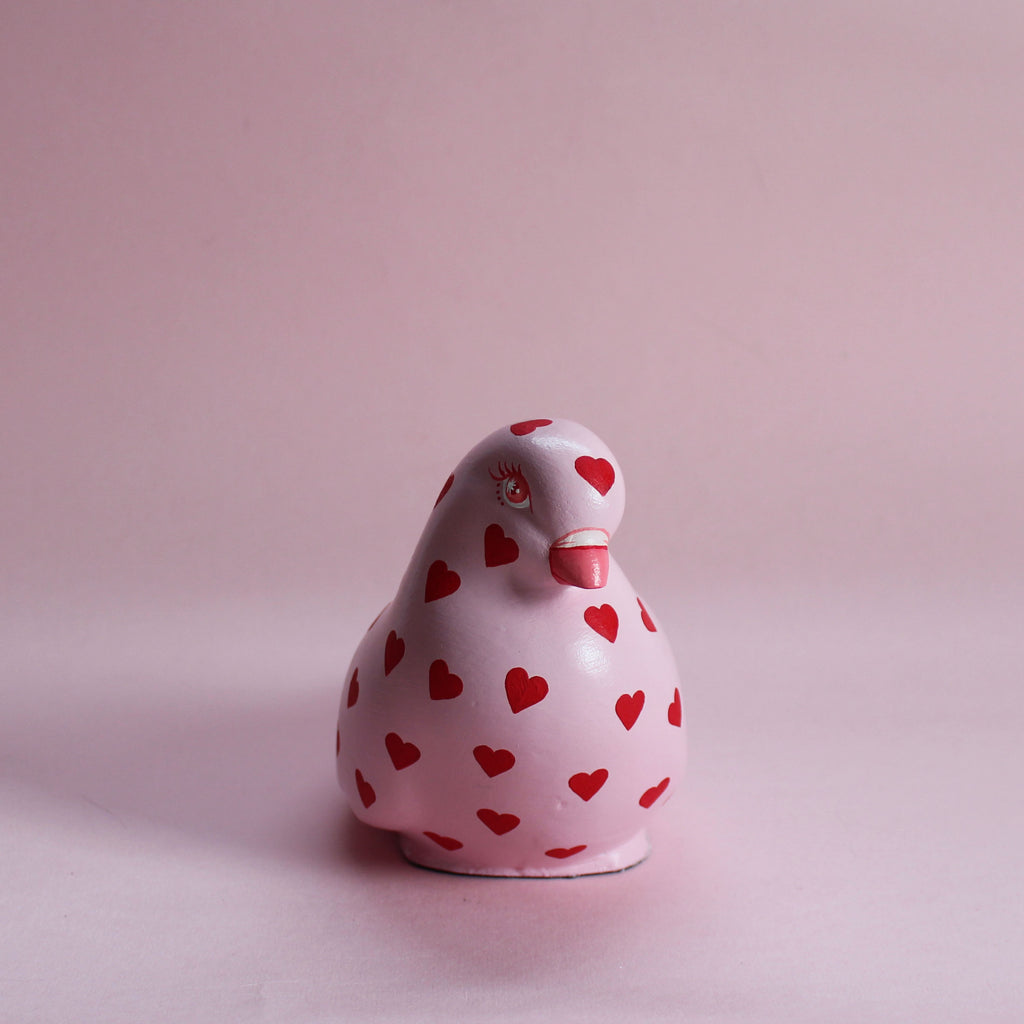 MADE TO ORDER Large Standing Pigeon With Hearts