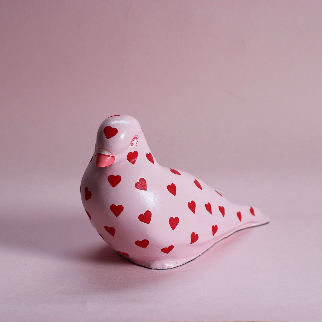 MADE TO ORDER Large Standing Pigeon With Hearts