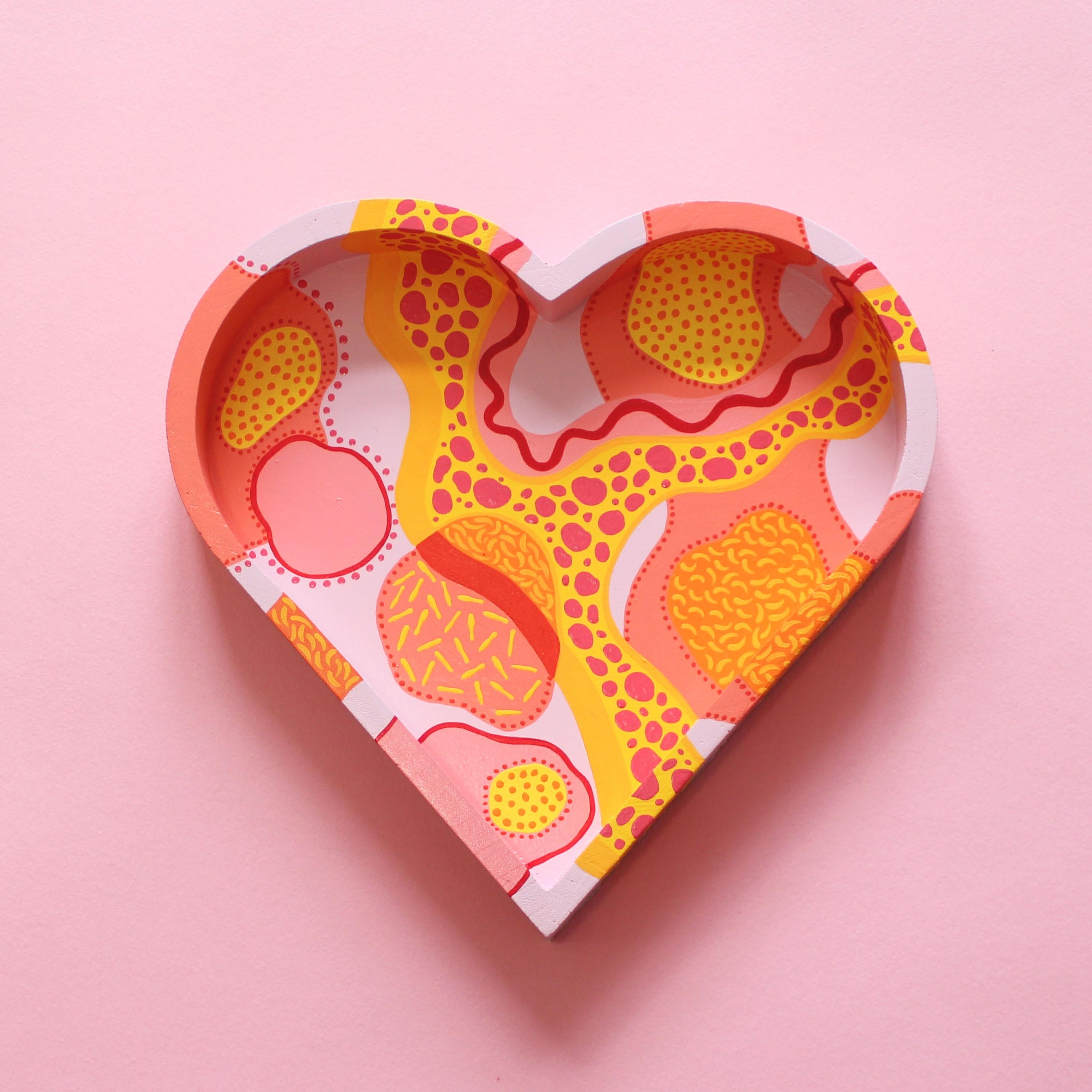 Bright Abstract Hand Painted Wooden Tray