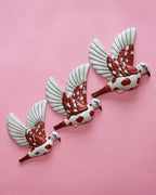 MADE TO ORDER Brown & White Flying Wall Pigeons