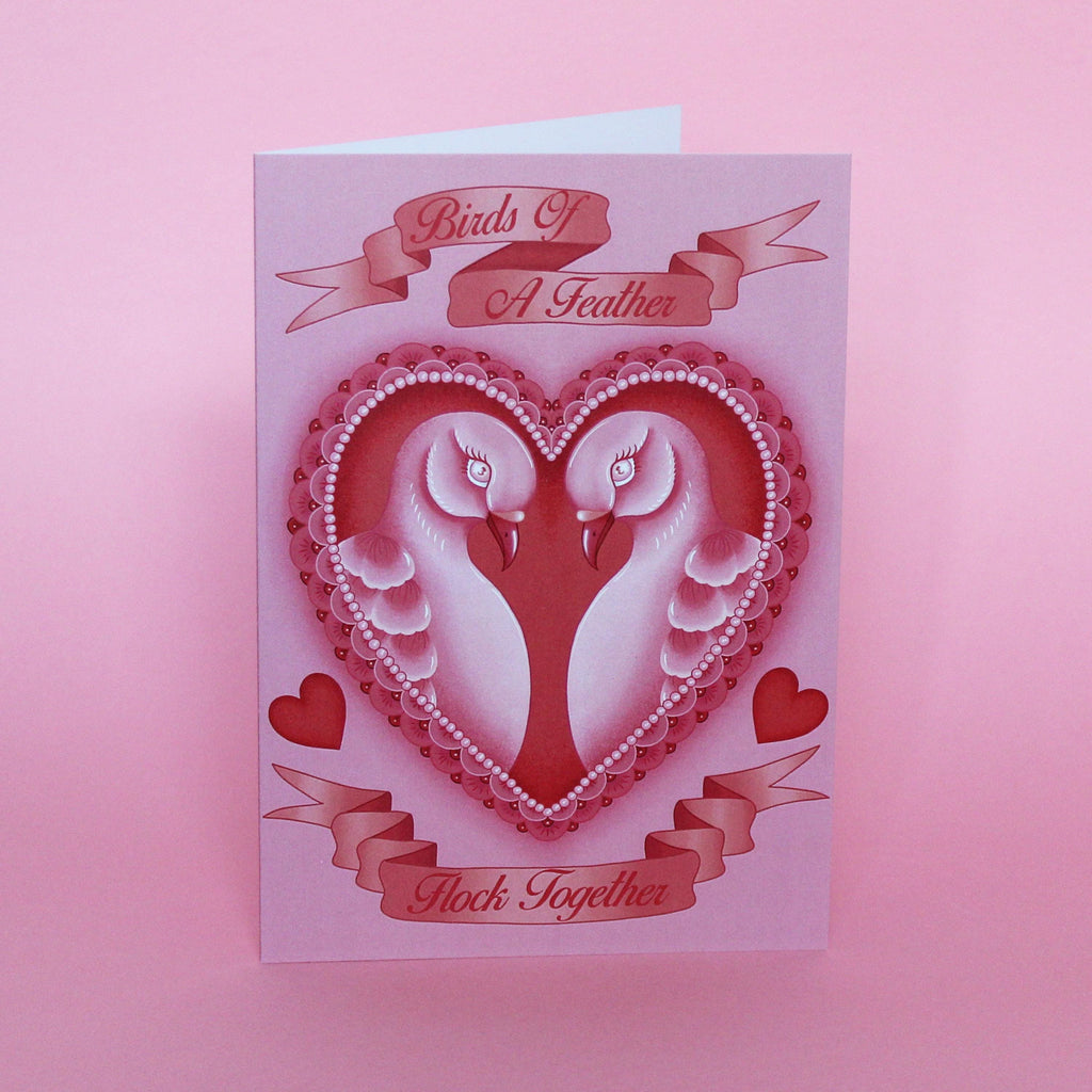 Pink Pigeon Greetings Card *Blank Inside*