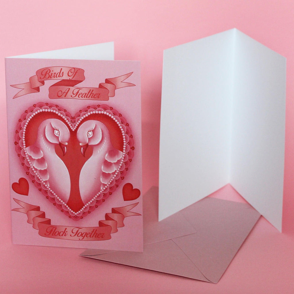 Pink Pigeon Greetings Card *Blank Inside*