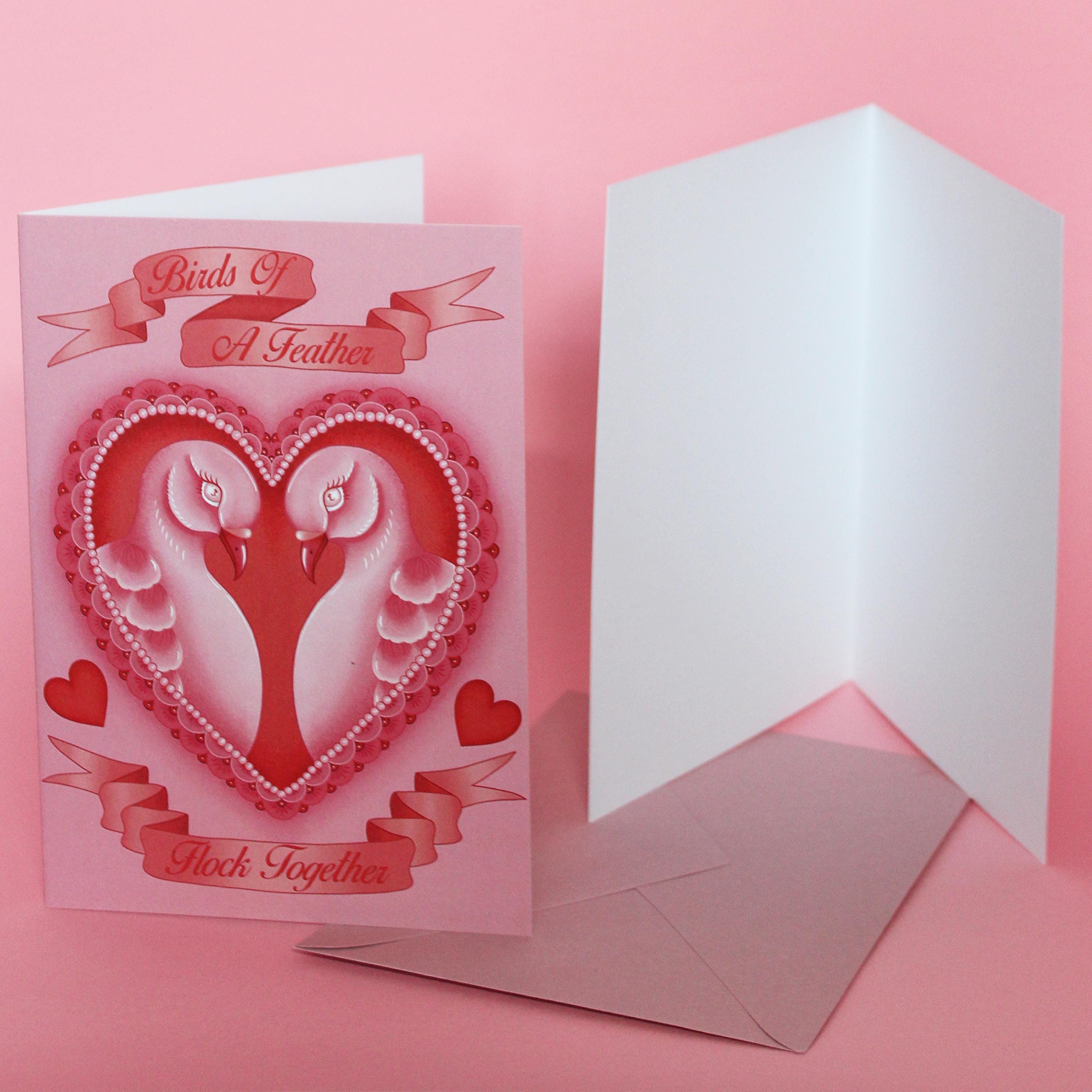 Pink Pigeon Greetings Card *Blank Inside*