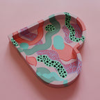 Pastel Abstract Hand Painted Wooden Tray