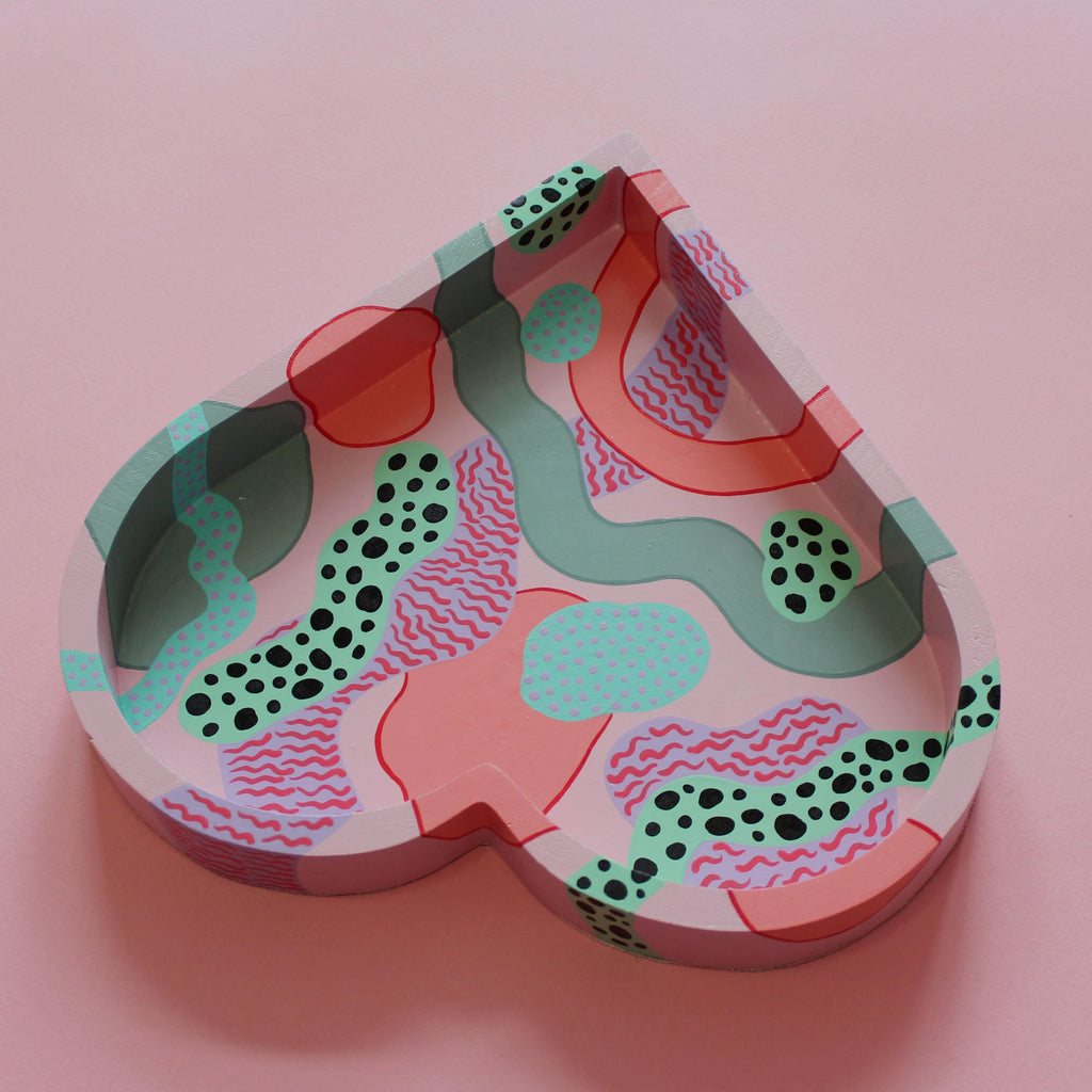Pastel Abstract Hand Painted Wooden Tray
