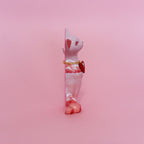 Valentines Kitschy Kitten Wall Hanging, Pink With Pink Clouds