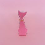 Valentines Kitschy Kitten Wall Hanging, Pink With Pink Clouds