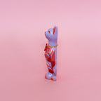 Valentines Kitschy Kitten Wall Hanging, Purple With Pink Florals