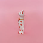 Valentines Kitschy Kitten Wall Hanging, White With Pink Hearts
