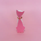 Valentines Kitschy Kitten Wall Hanging, White With Pink Hearts