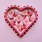 Large Valentines Hand Painted Wooden Pom Pom Tray