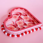 Large Valentines Hand Painted Wooden Pom Pom Tray
