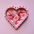Medium Valentines Hand Painted Wooden Pom Pom Tray