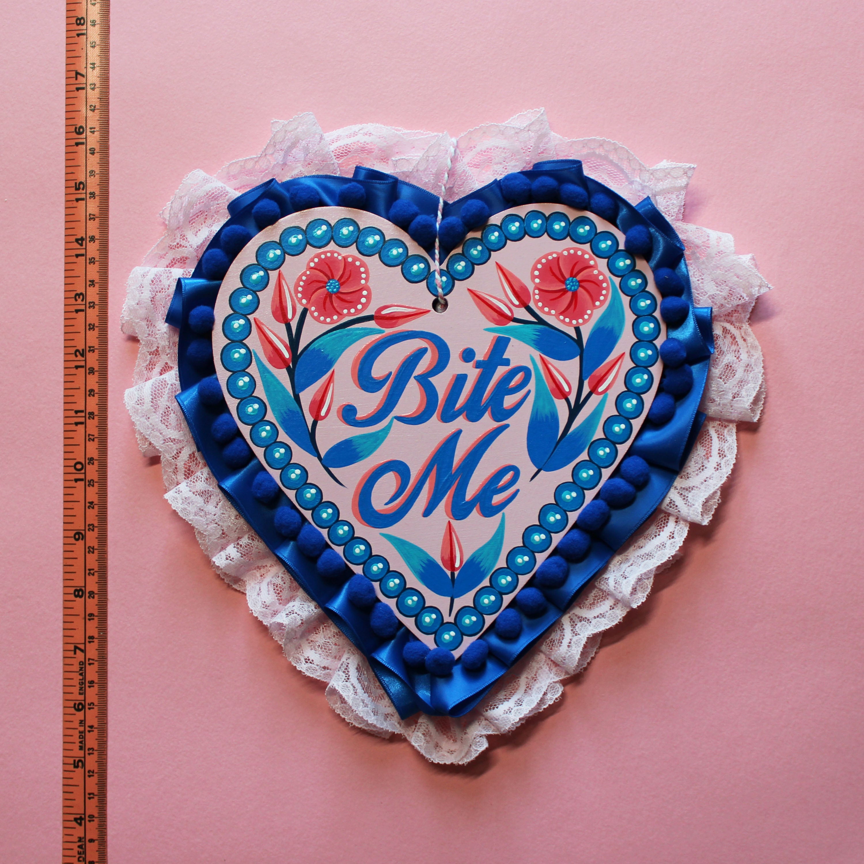 "Bite Me" Hand Painted Wall Hanging
