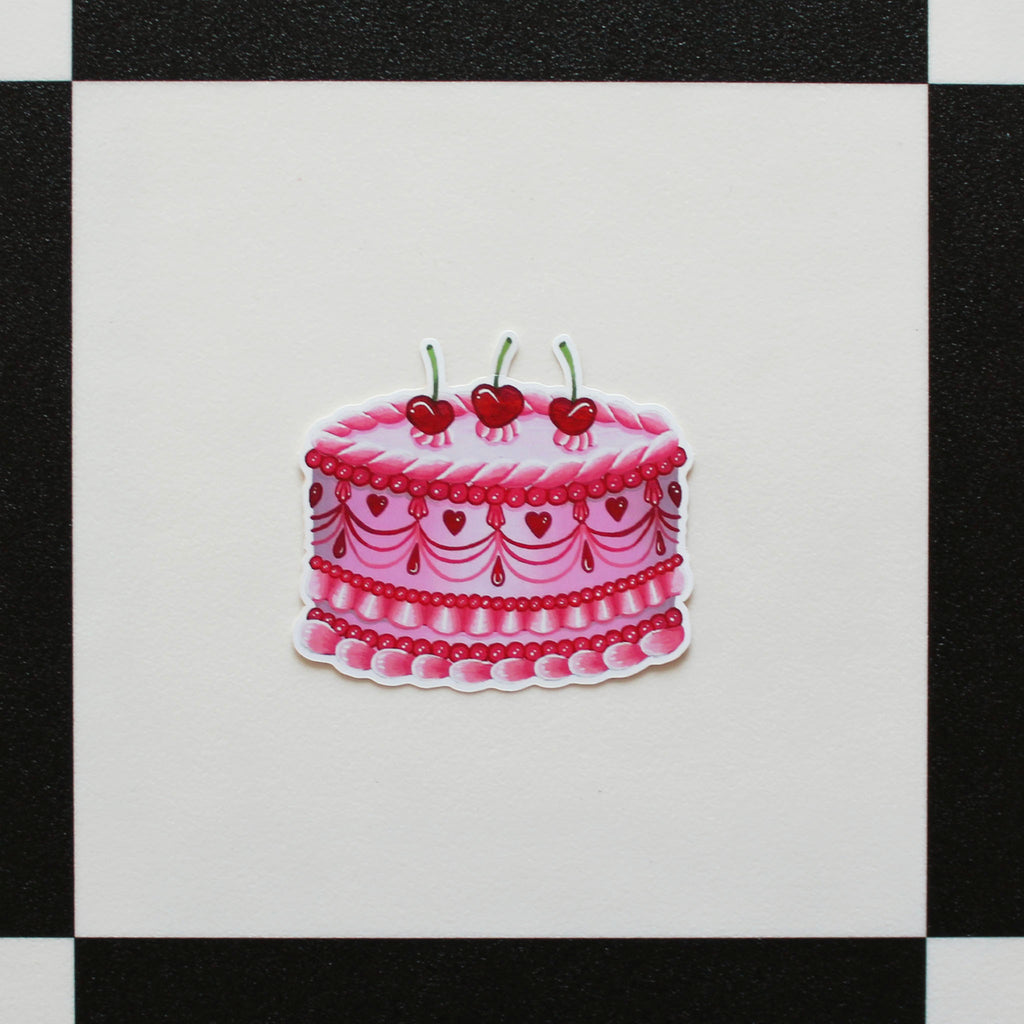 Pink Cake Vinyl Sticker