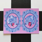 A4 Cat Fight Art Print