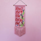 MADE TO ORDER 'Don't Let The *** Out' Pink Vegan Leather Pennant