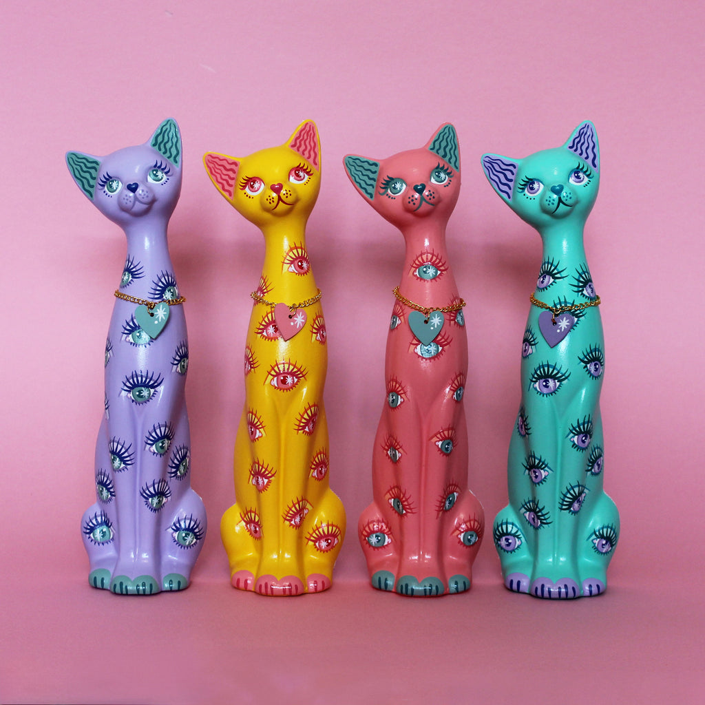 MADE TO ORDER Eyes Kitschy Cat Wall Hanging