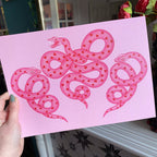 A4 Lovesnakes Art Print