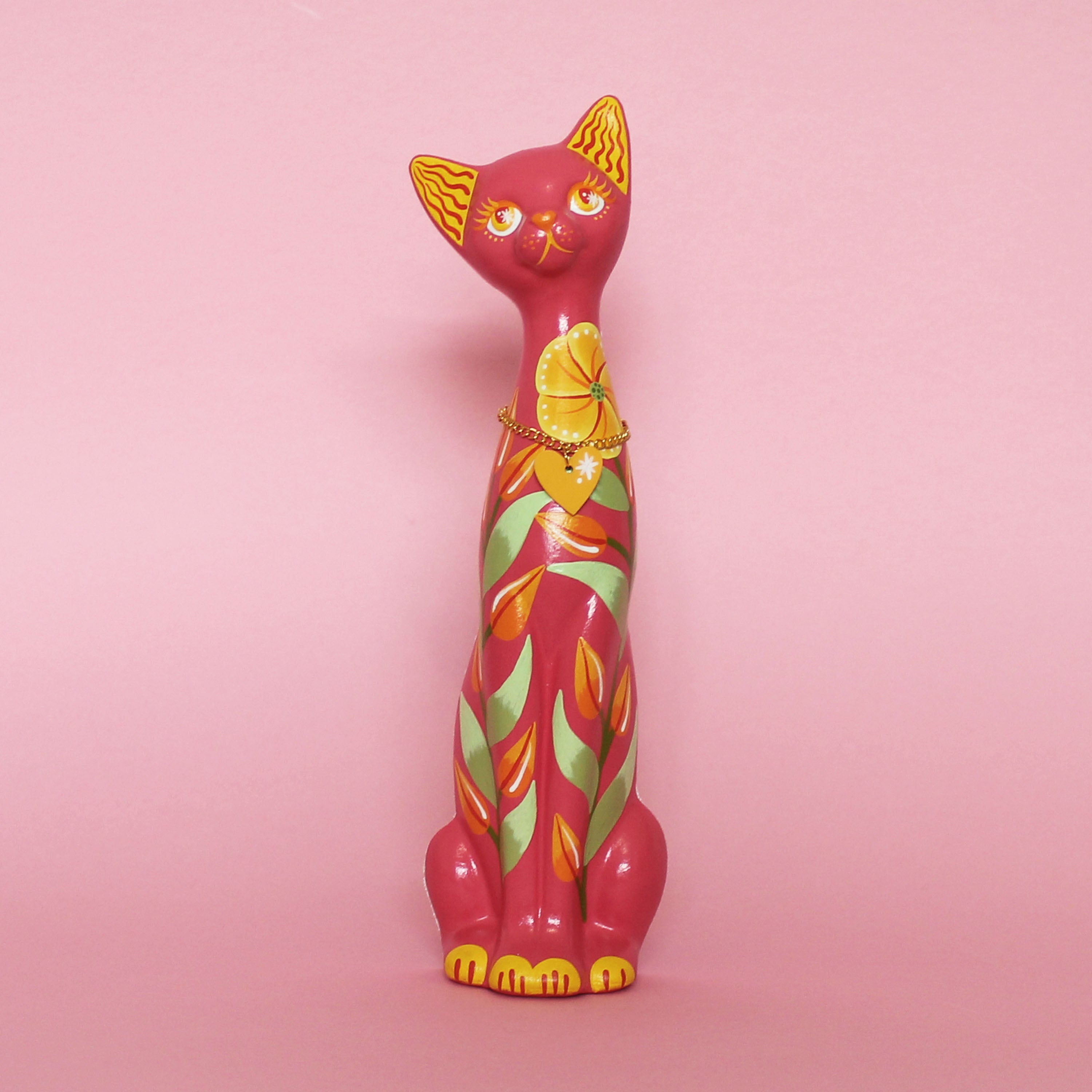 MADE TO ORDER Floral Kitschy Cat Wall Hanging