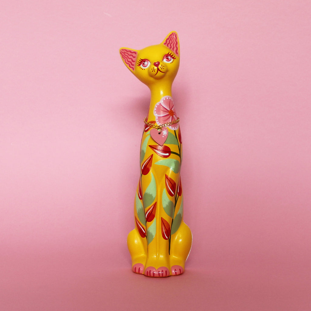 MADE TO ORDER Floral Kitschy Cat Wall Hanging