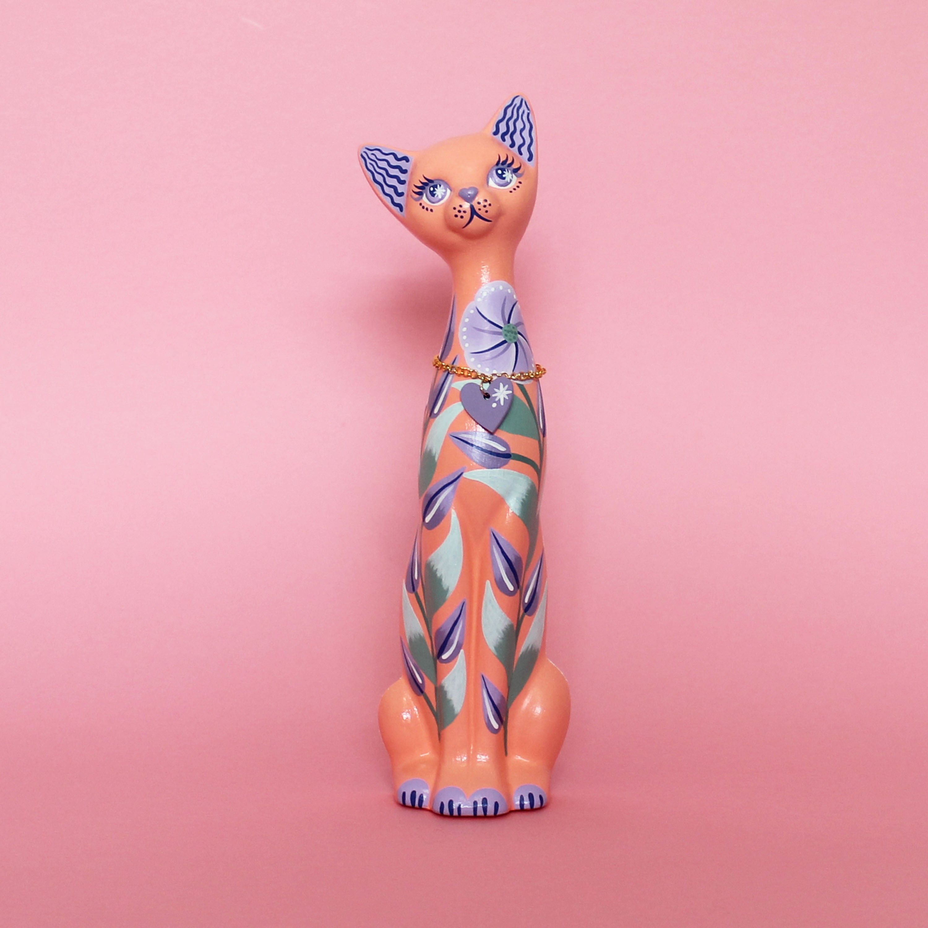 MADE TO ORDER Floral Kitschy Cat Wall Hanging