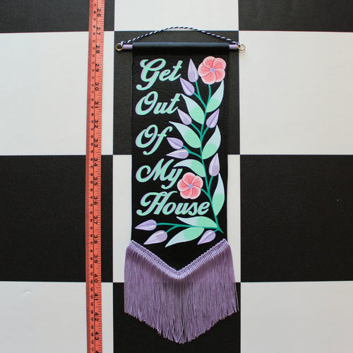 Get Out Of My House Vegan Leather Pennant