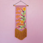 MADE TO ORDER 'Get Out Of My House' Pink Vegan Leather Pennant