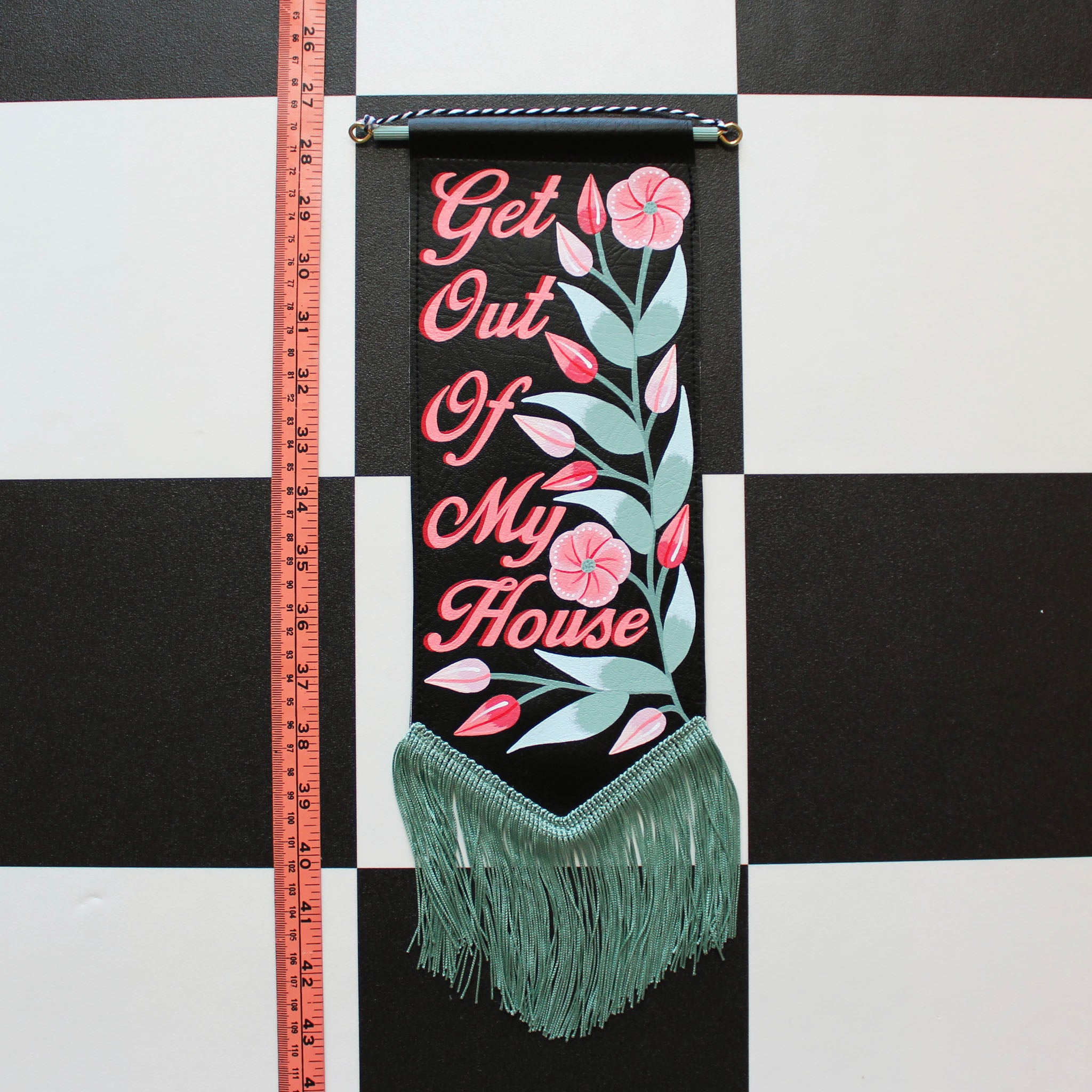 Get Out Of My House Vegan Leather Pennant