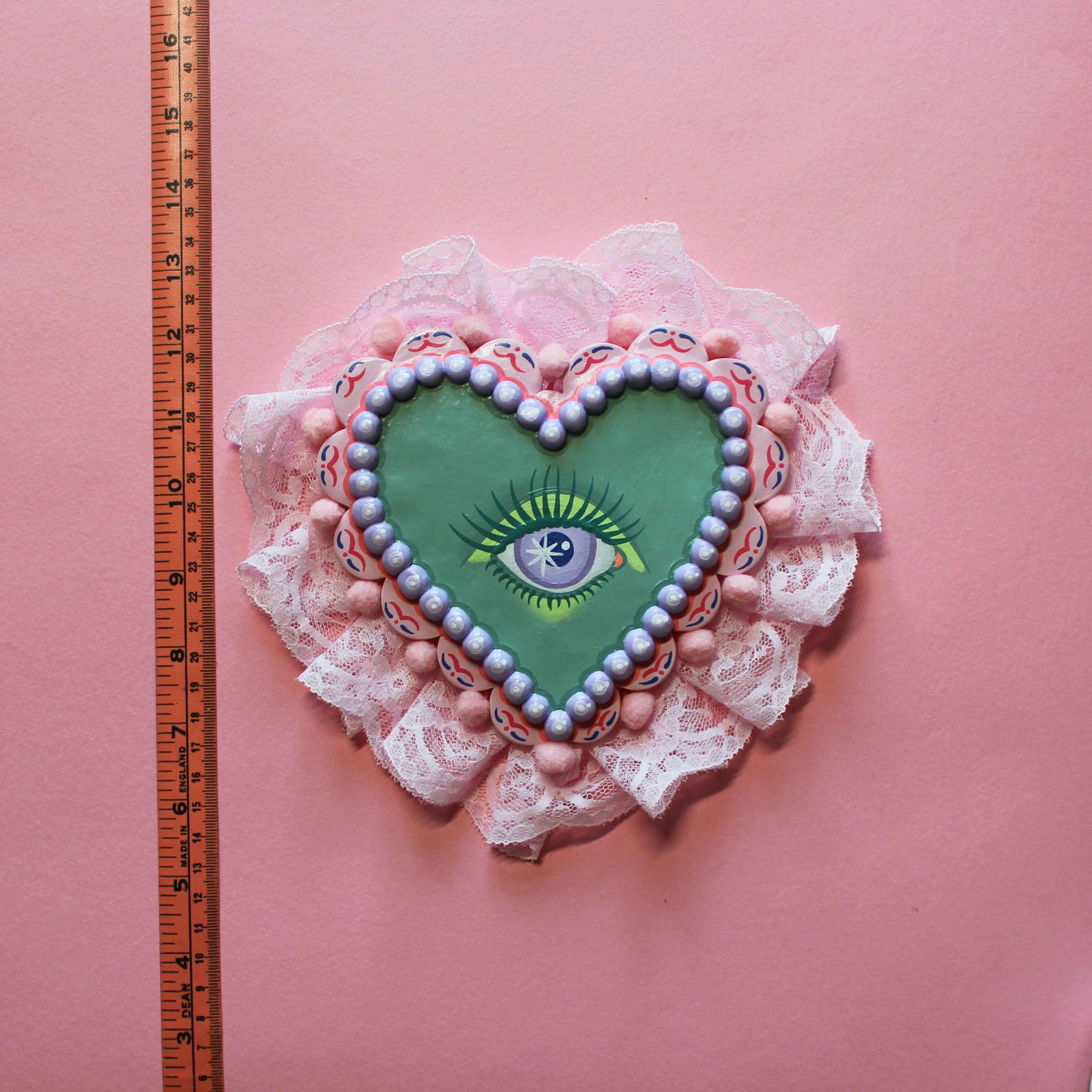 Heart Eyes Hand Painted Wall Hanging