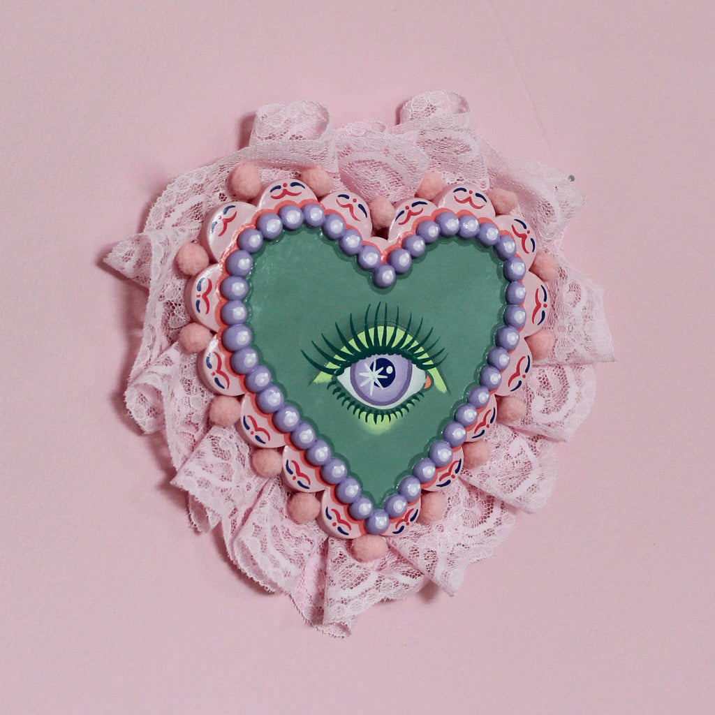 Heart Eyes Hand Painted Wall Hanging