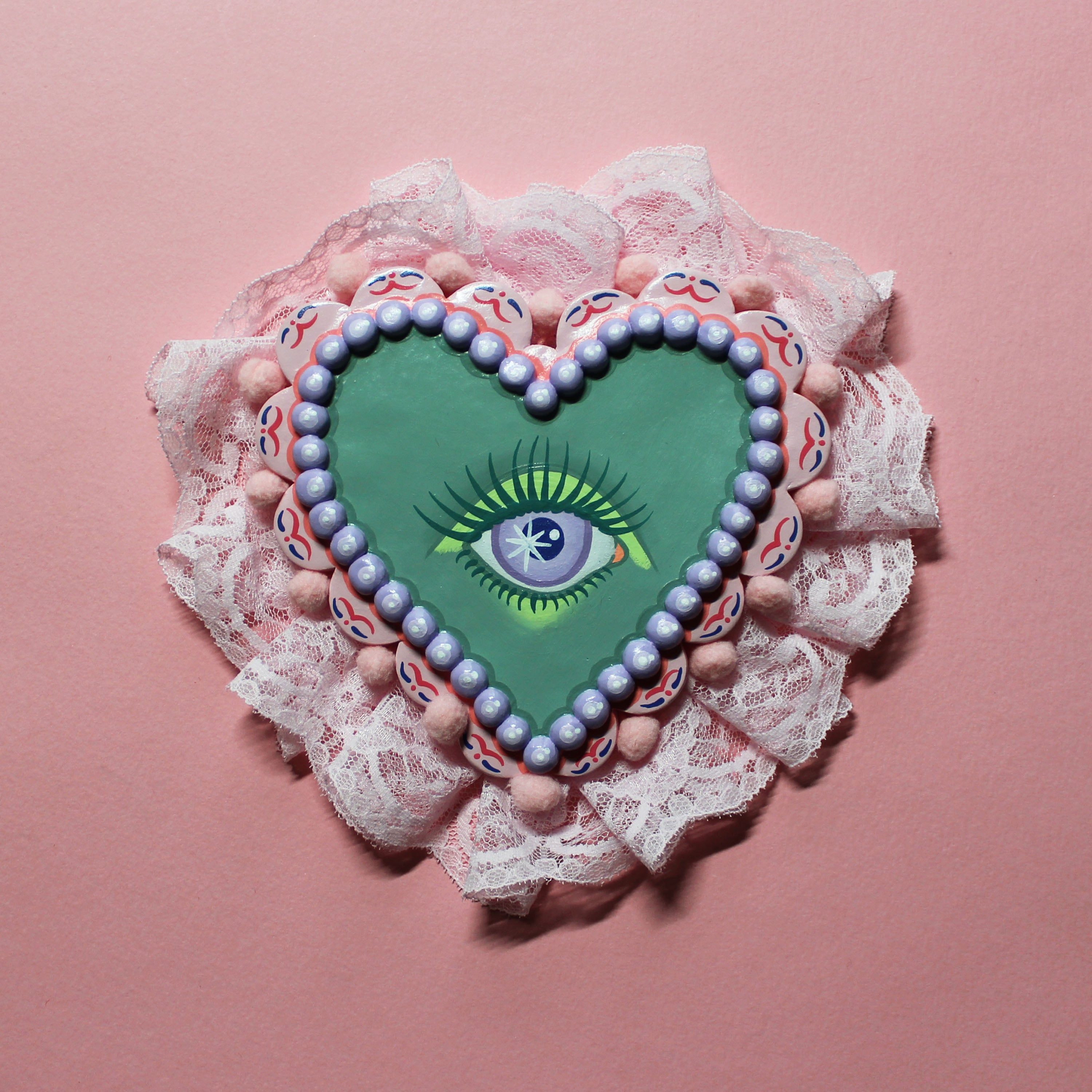 Heart Eyes Hand Painted Wall Hanging