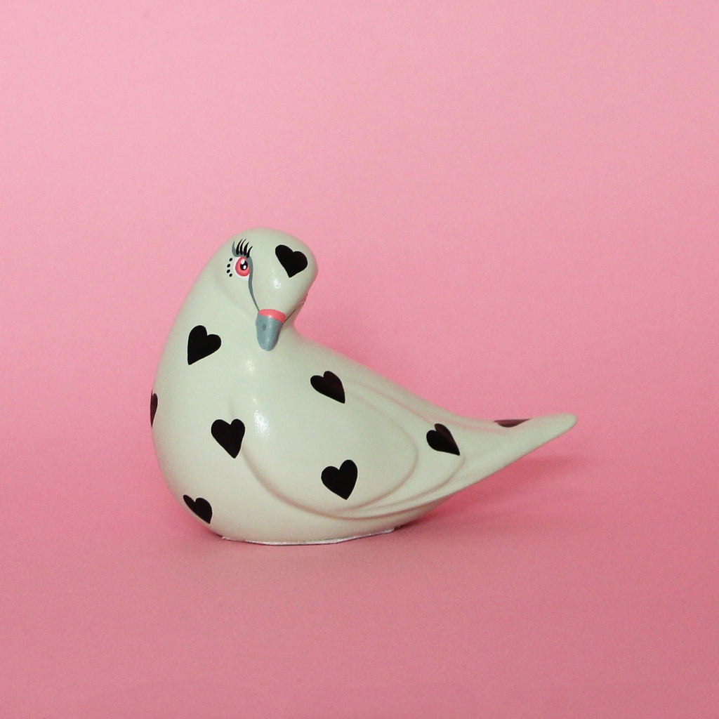 MADE TO ORDER Small Pigeon with Hearts