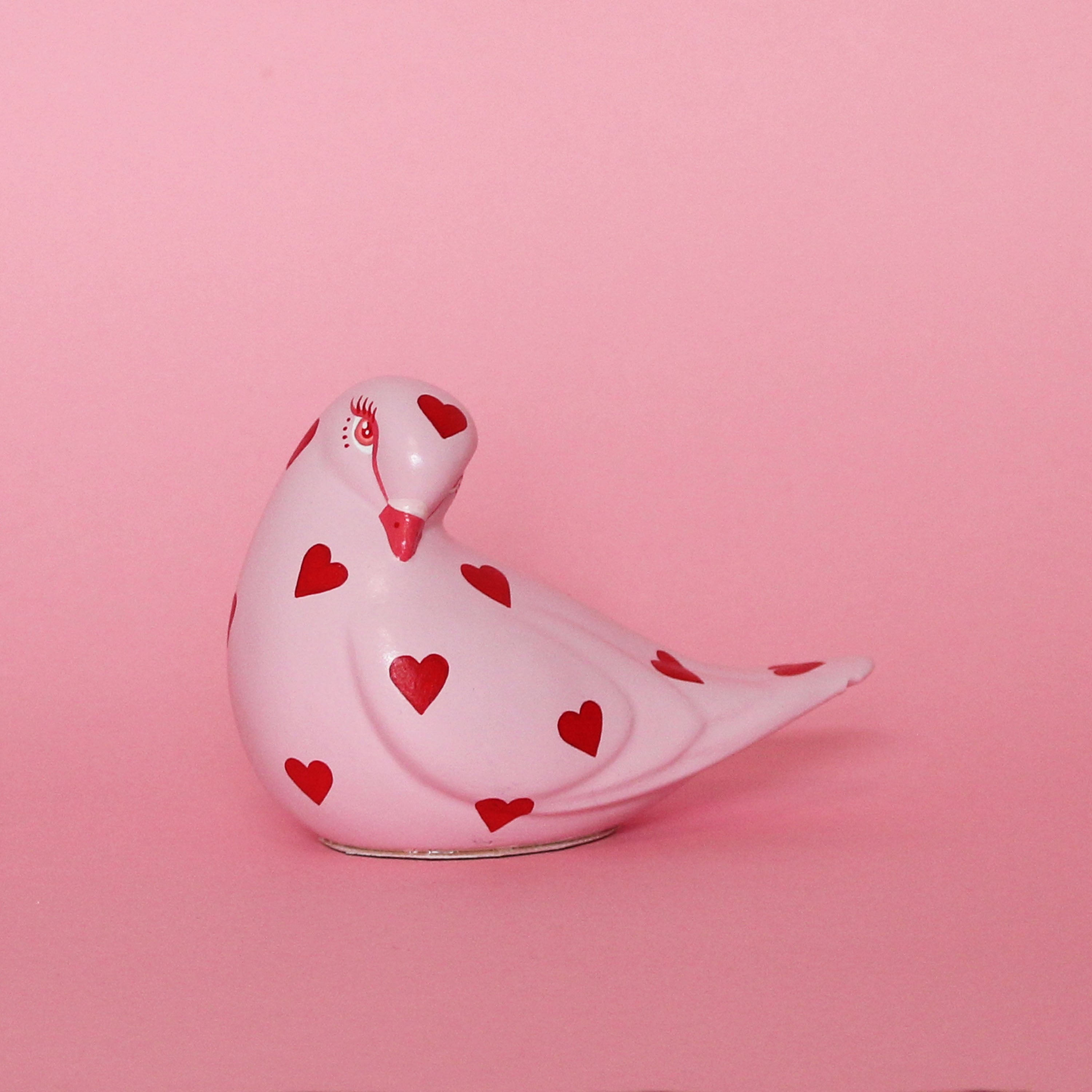 MADE TO ORDER Small Pigeon with Hearts