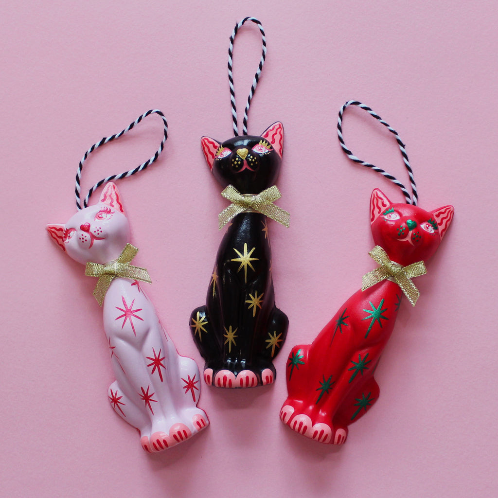 Kitschy Kitten Bauble Set of 3