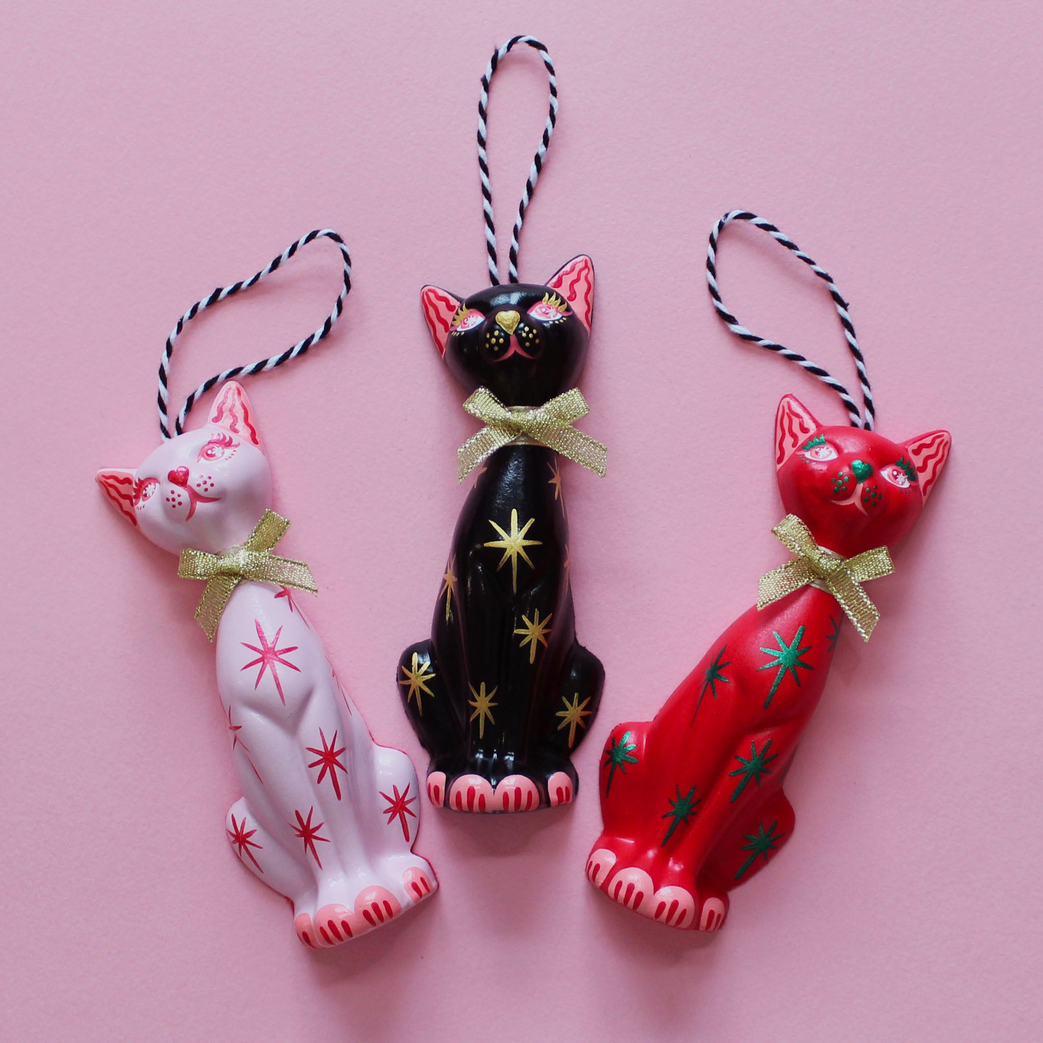 Kitschy Kitten Bauble Set of 3