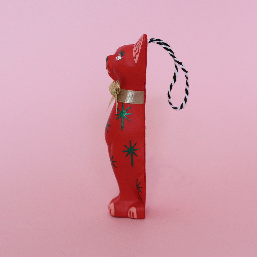Red Kitschy Kitten Single Bauble
