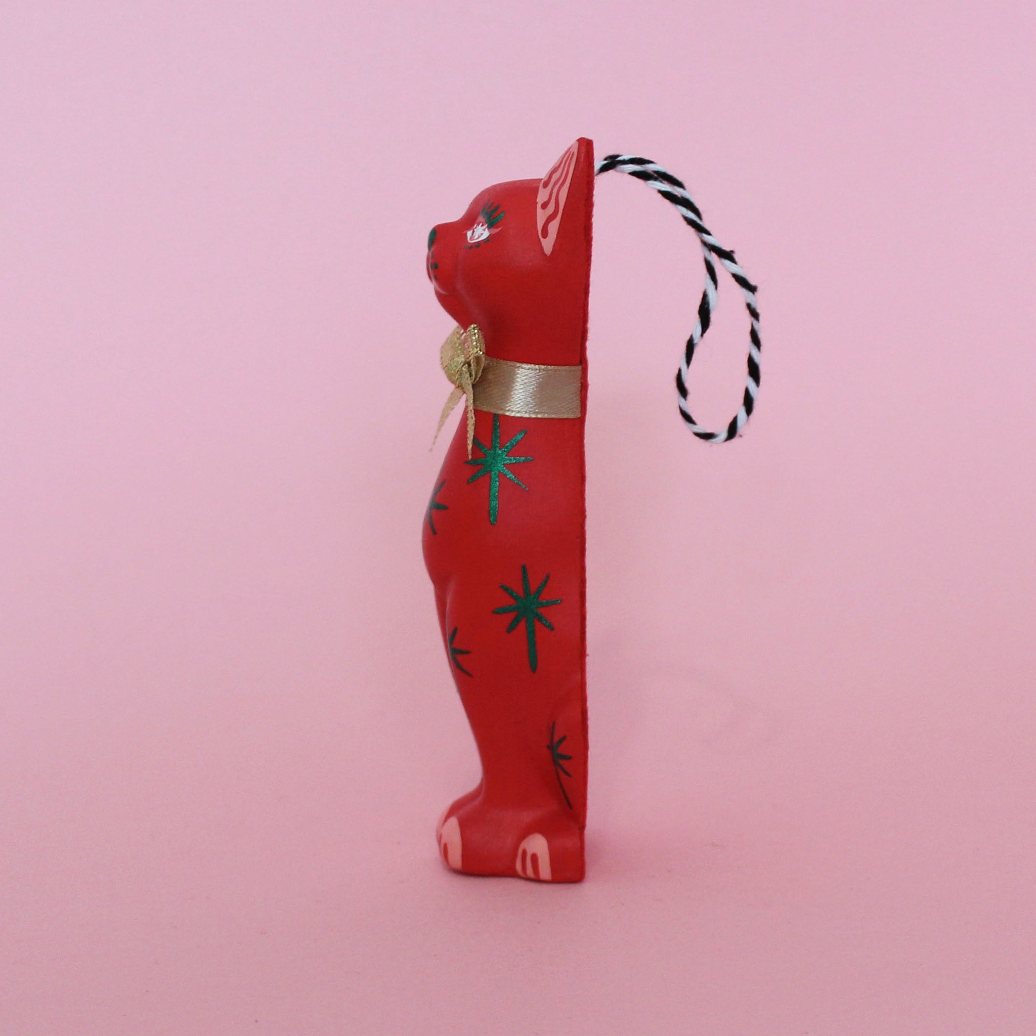 Red Kitschy Kitten Single Bauble