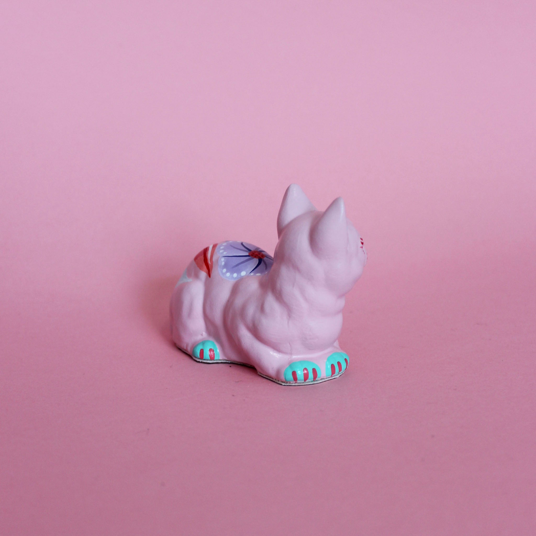 Small Loaf Kitschy Cat in Pink & Turquoise